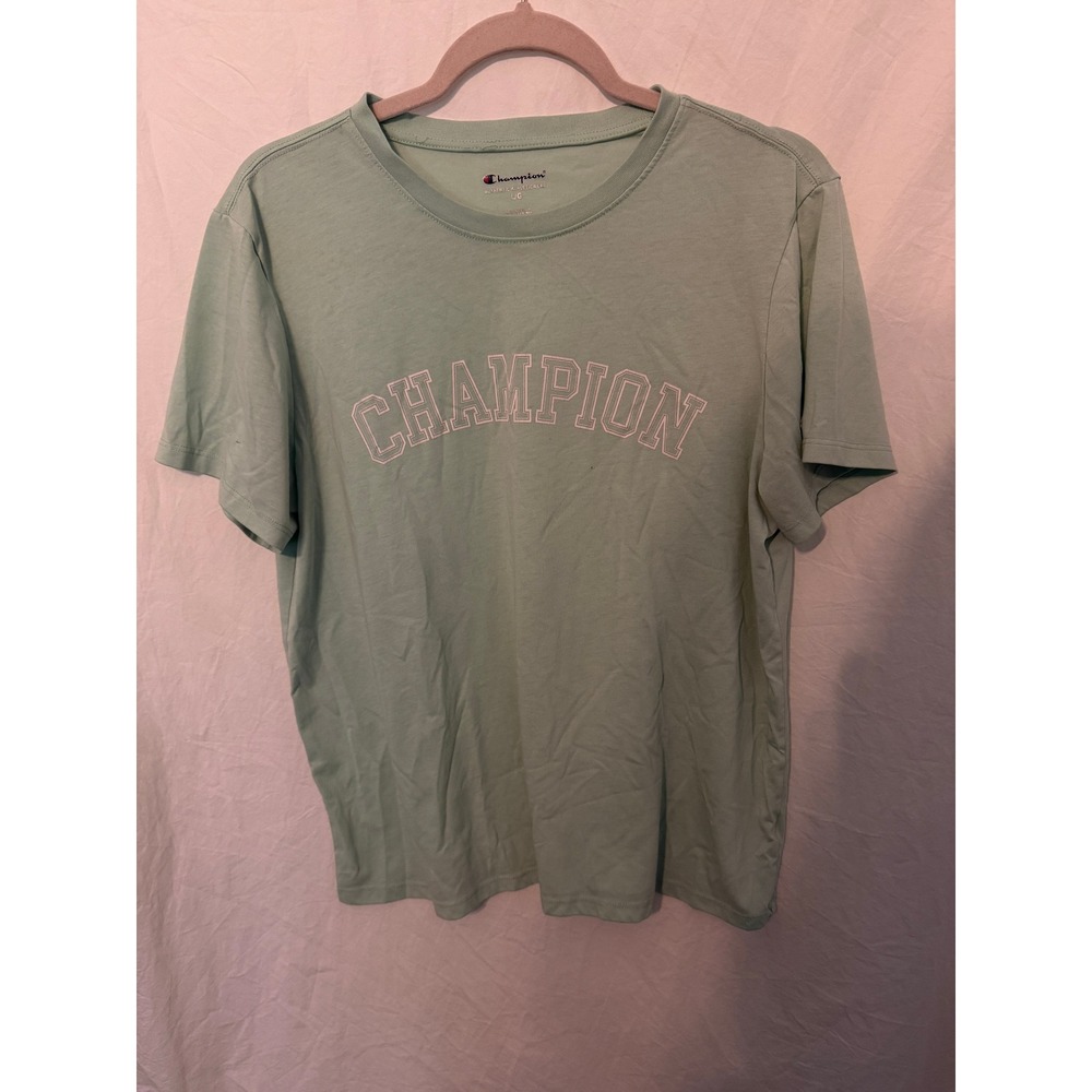Champion Authentic Athleticwear Mint Green Graphic T-Shirt Mens Large L Logo Tee